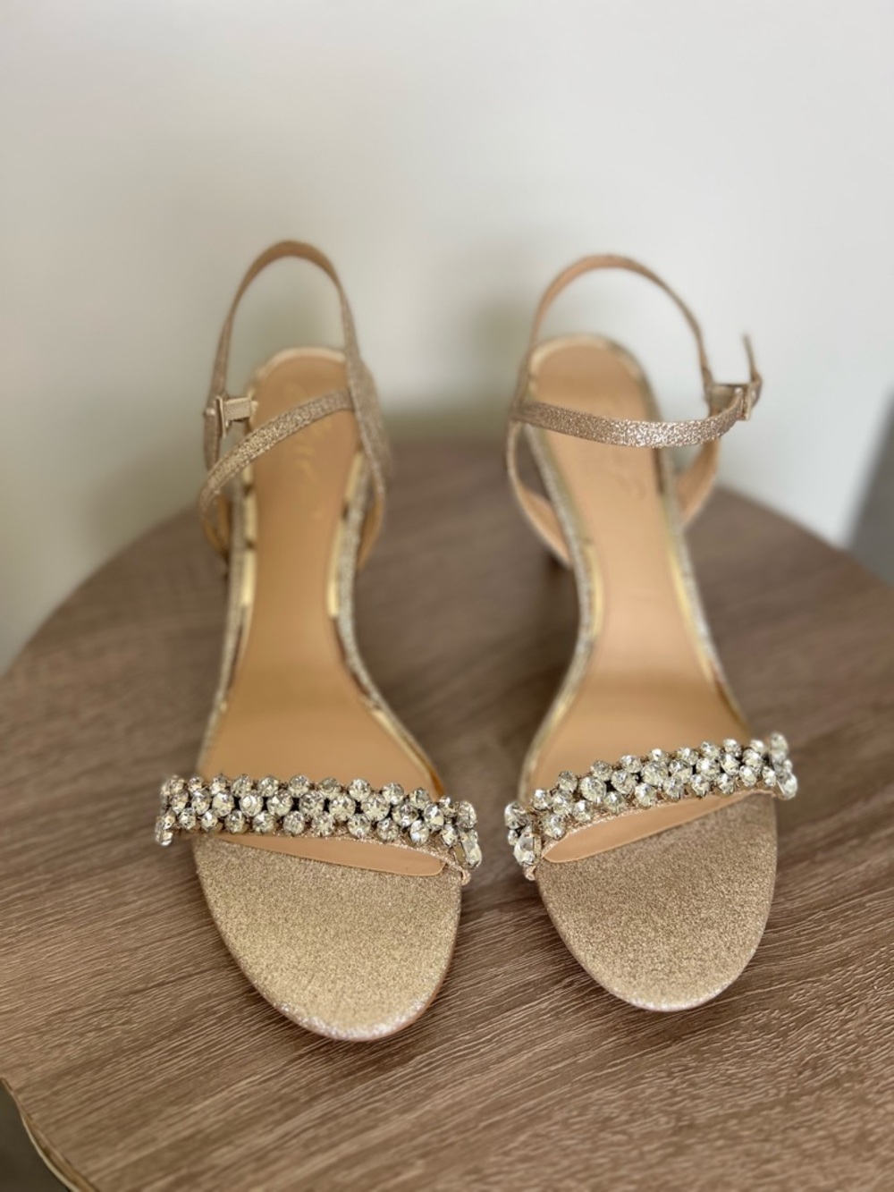 Women’s Gold Jewel Badgley Mischka Ankle-Strap Sandals